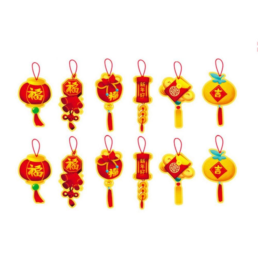 12pcs/set Hangable New Year Bonsai Hanging Tag Decorative Fortune Tree Small Pendants  Christmas
