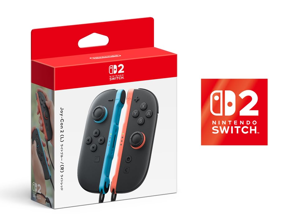 

Genuine Nintendo 2 Light Blue Light Nintendo Switch 2 logo design sticker Joy-Con (L) / (R) Red. Bonus included.