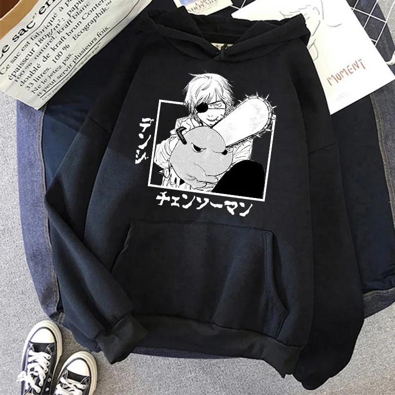 Motorová pila Anime Dámské Mikiny s kapucí s klokaní kapsou Harajuku Dámský Rukáv Pulovr Ležérní Streetwear Oblečení Topy Estetické Oblečení