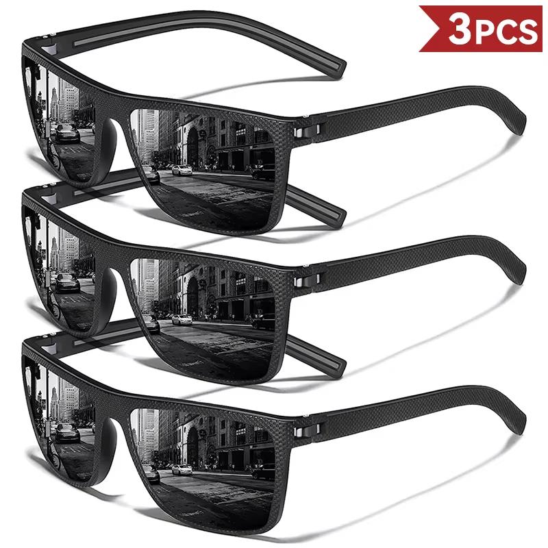 3PCS Amazing Men Polarized Sunglasses Unisex UV400 Glasses Fishing Goggles Outdoor Sport Eyewear  for Driving Fishing Cycling