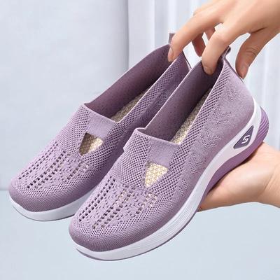 Fashion Women's Shoes Mesh Breathable Casual Shoes Soft Sole Walking Flat Shoes for Women Non Slip Sneaker Slip On Loafers Zapatos Mujer