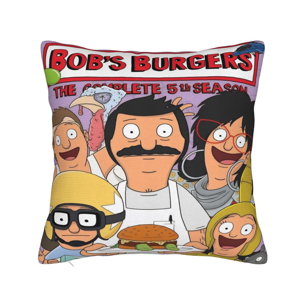 B-Bob Burgers Thanksgiving Pillowcase Cushion Cover  Pillow Covers Soft and Sweet Chair Decorations Zipper Multiple Sizes