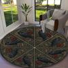 [1pc Cream Hedgehog Wildflower Office Carpet] Easy Maintenance Chair Rug for Conference Room Use, Durable Round Sofa Floor Mat