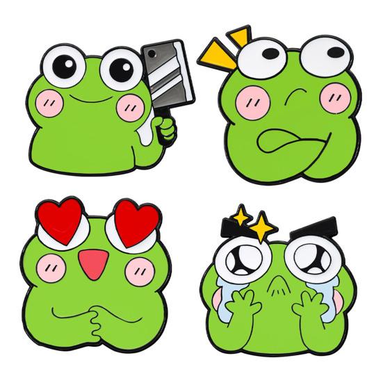 Brosche Anstecknadel Cartoon Frosch Design Zinklegierung Nadel Handbemalte Emaille Glasur Anzüge Mäntel Pullover Abzeichen Vielseitiges Accessoire