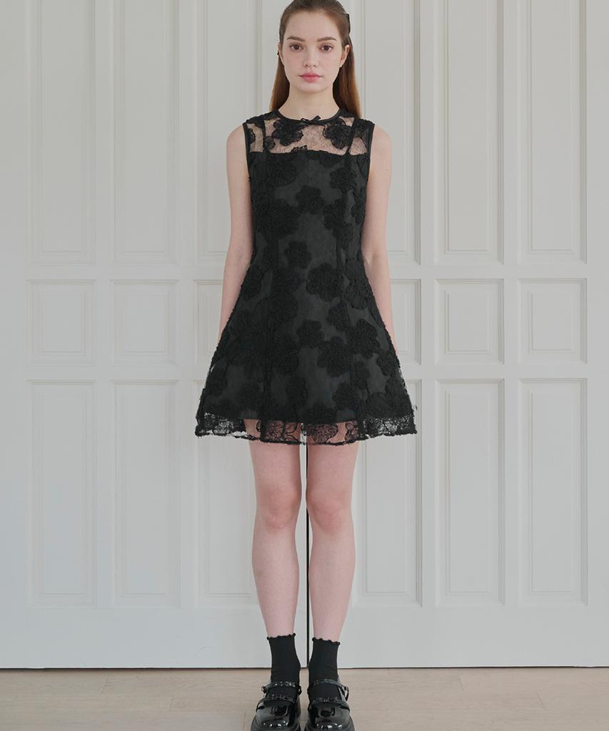 Aliena Flower Embroidery Mini Dress