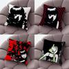 Housse de coussin E-Emily The Strange Tissu pelucheux Housse de coussin douce Impression recto-verso Housse de coussin Cadeaux ménagers