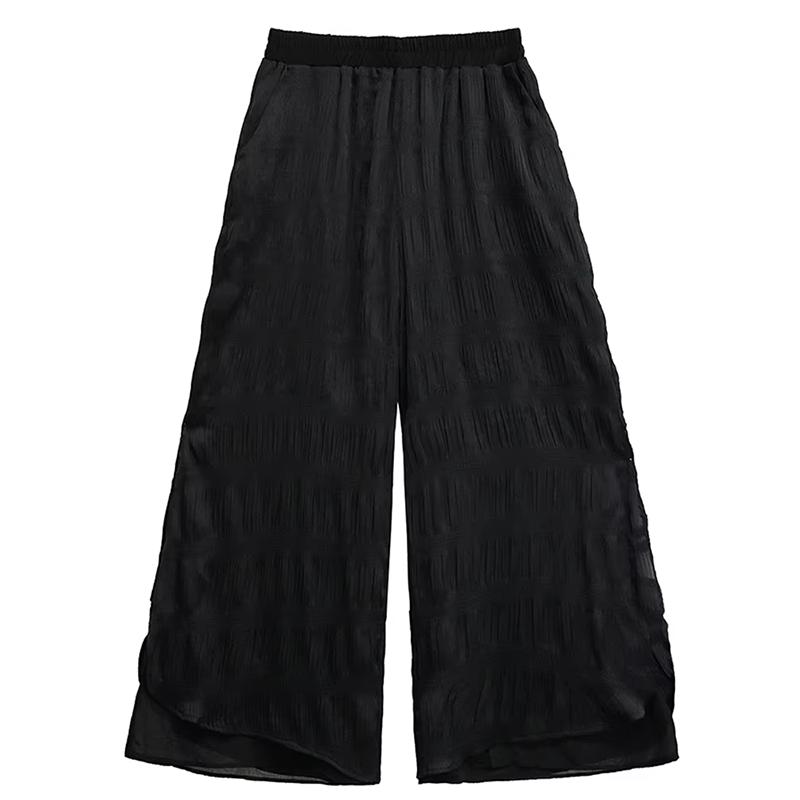 

XITAO Плиссированные брюки с эластичной талией ZMY1075 One Size чёрный