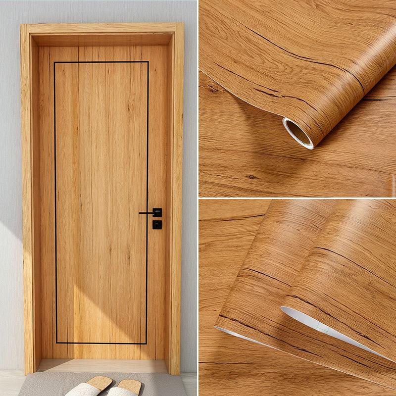 80Cm Width Wood Grain Pvc Wall Cover For Door Wardrobe Cupboard Table Furniture Water-Repellent Self Adhesive Decals Home Decor Film
