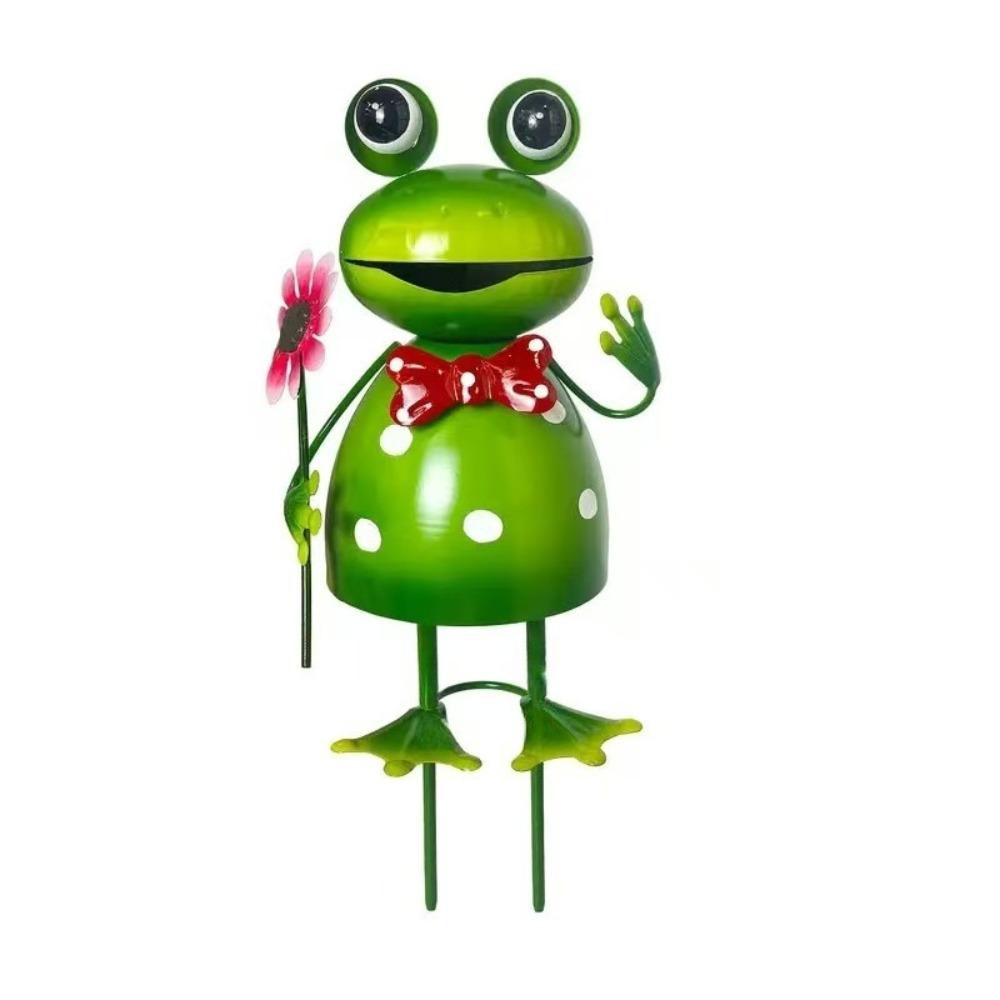 

Металлическая 3D фигурка лягушки, милые миниатюры животных, скульптура, статуя лягушки, газон, патио, двор красный