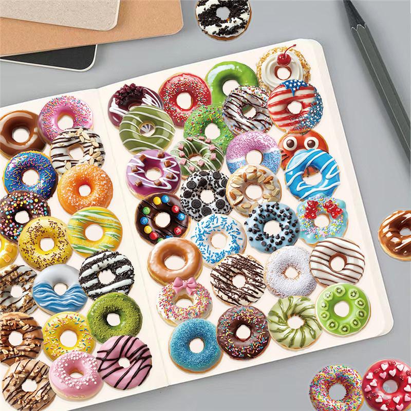 50Pcs/Set Sweet Doughnuts Series 01 PET Stickers Waterproof DIY Fashion Doodle Decals Stickers