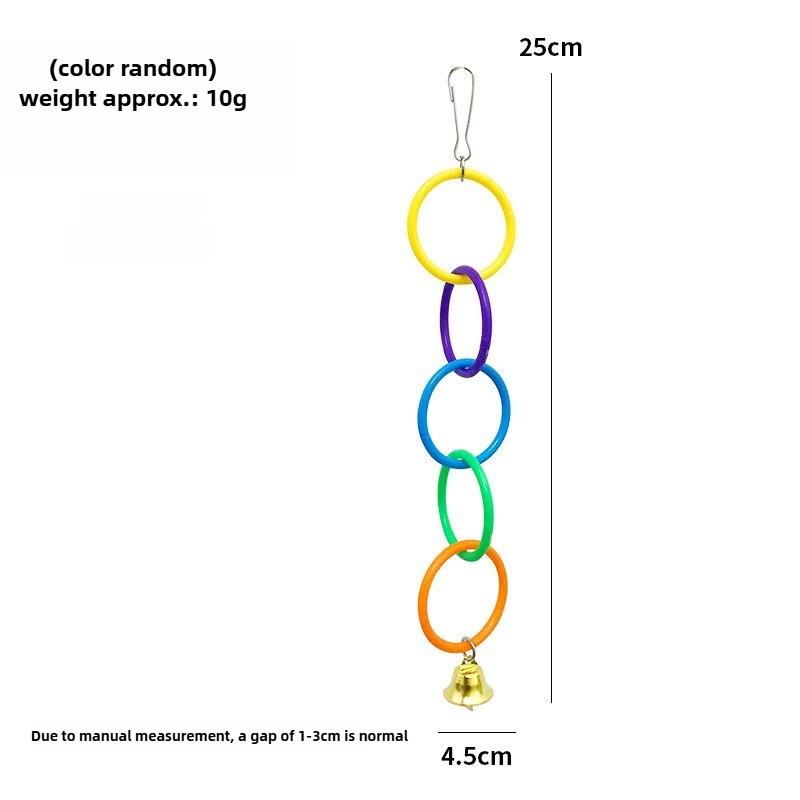 Parrot Swing Toy Bird Cage Toys with Bell Sound Colorful Climbing Ring for Lovebirds Color Ring Grinder Nibble Bird Toy Cage