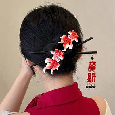 Pinces à Cheveux Nouvel An Chinois Nouvel An 2025 Bandeau Carpe Koï Poisson Koï Épingle à Cheveux Enfants Festival de Printemps Chinois Coiffure