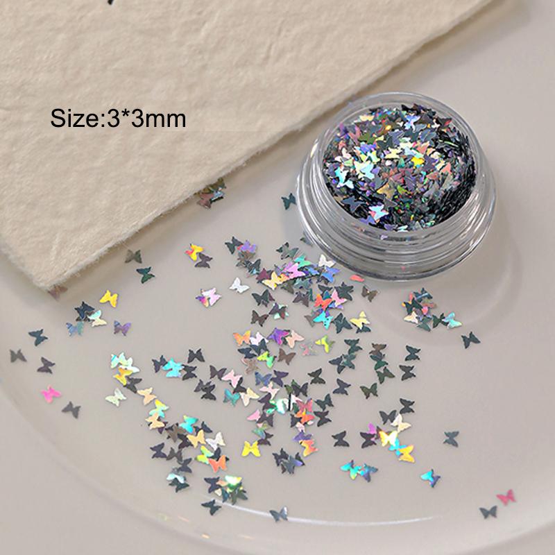Holographic Silver Nail Glitter Laser Star Shape Sequins Sparkly Flakes Paillette Diy Nail Art Decorations Slices Accessories