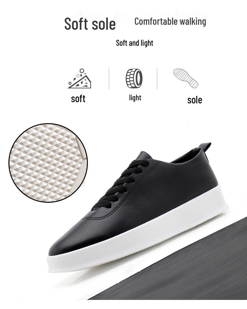 Four Seasons Men's Black Casual Skateboard Slip-On Loafers - Lightweight Lace-Up Sports Shoes for Students