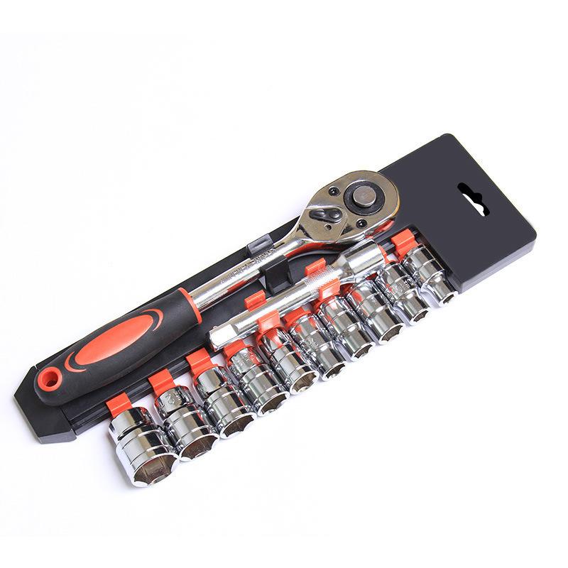 1Set Auto Repair Tool Sleeve Tool Set Fast Ratchet Wrench Car Car on-Board Hardware Toolbox Combination