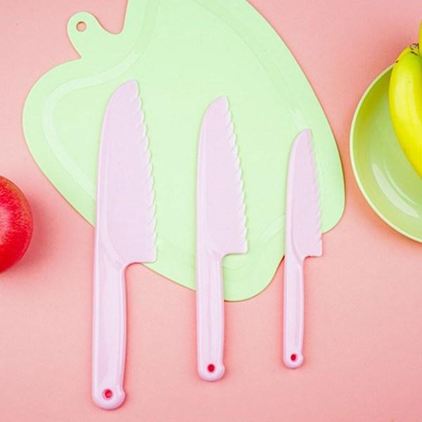 Safety Knife for Children + Pouch, Pink, 1 Set, Korean Popular Tableware