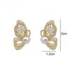 Elegantní módní náušnice se zirkonovým motýlem pro ženy Korejské náušnice s imitací perel Dívčí luxusní šperky Dárky na párty
