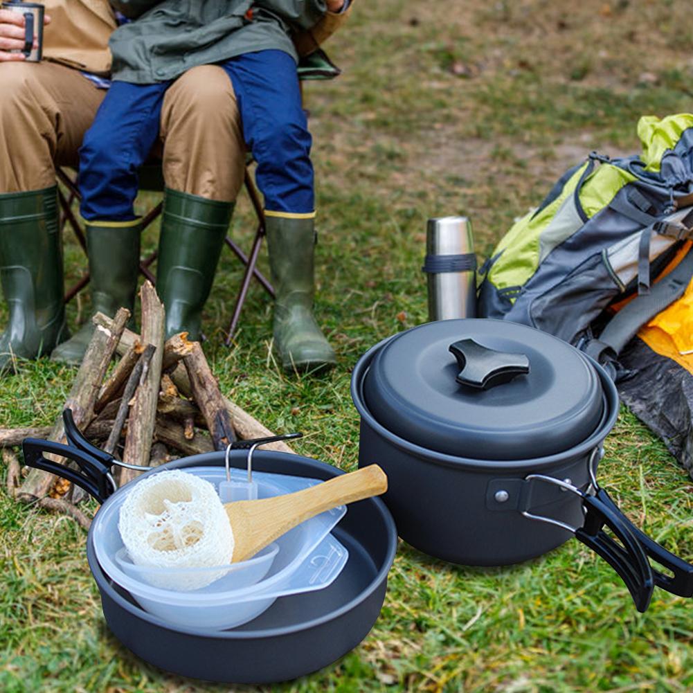 Buy Camping Cookware Outdoor Travel Aluminum Cooking Kits Picnic for 1