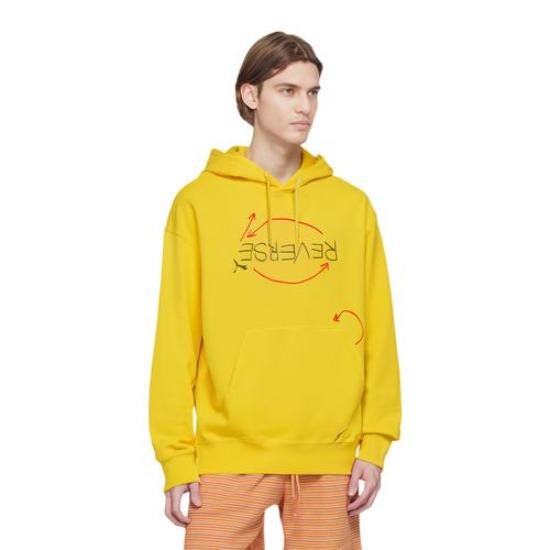 Puma Men's Casual Sports Printed Pullover Hoodie In Yellow