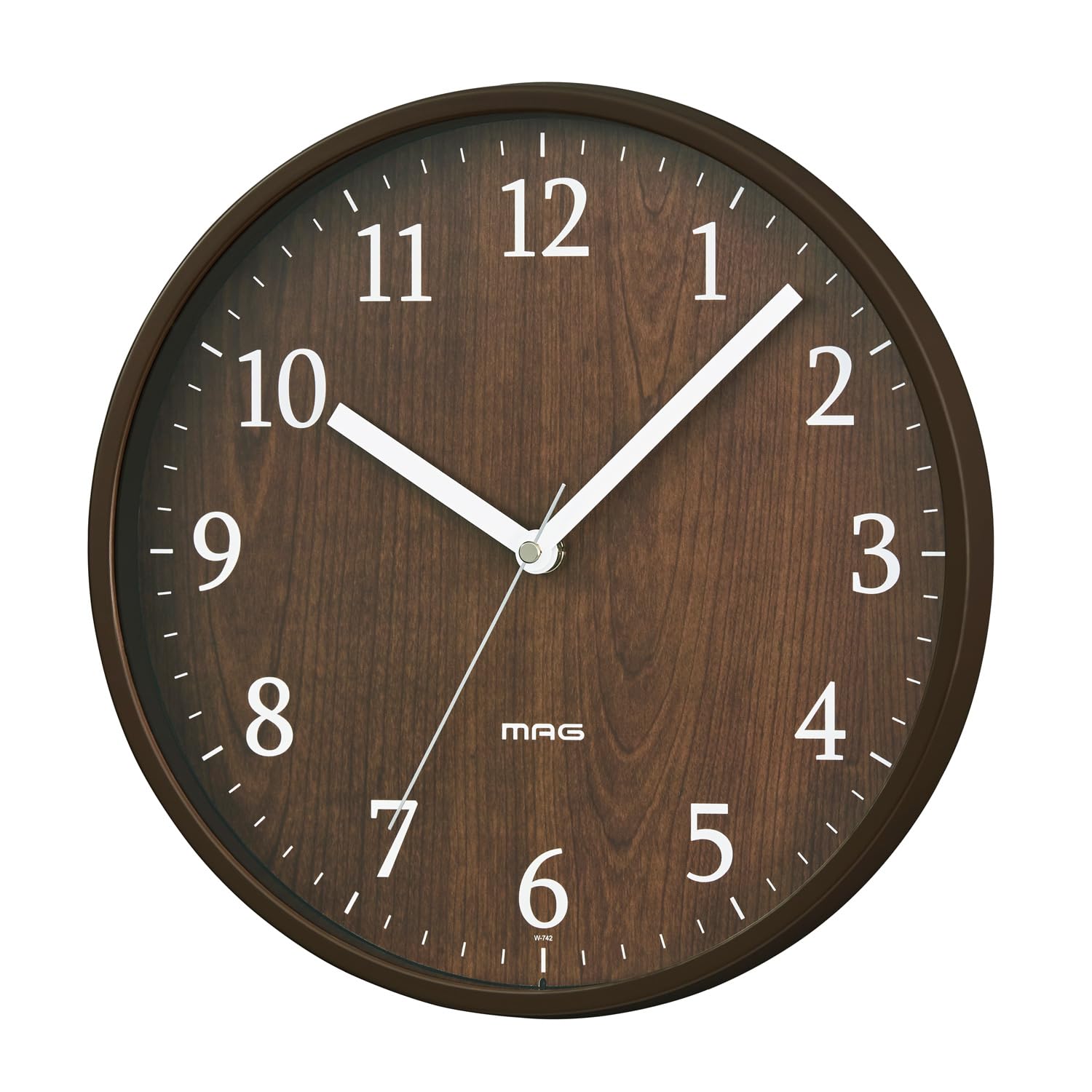 

MAG настенные часы аналоговые Azusa Silent Continuous Second Arrow коричневые W-742BR-Z