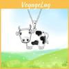 Chic Animal Shaped Rhinestone Embedded Cow Pendant Necklaces For Fashion Lovers