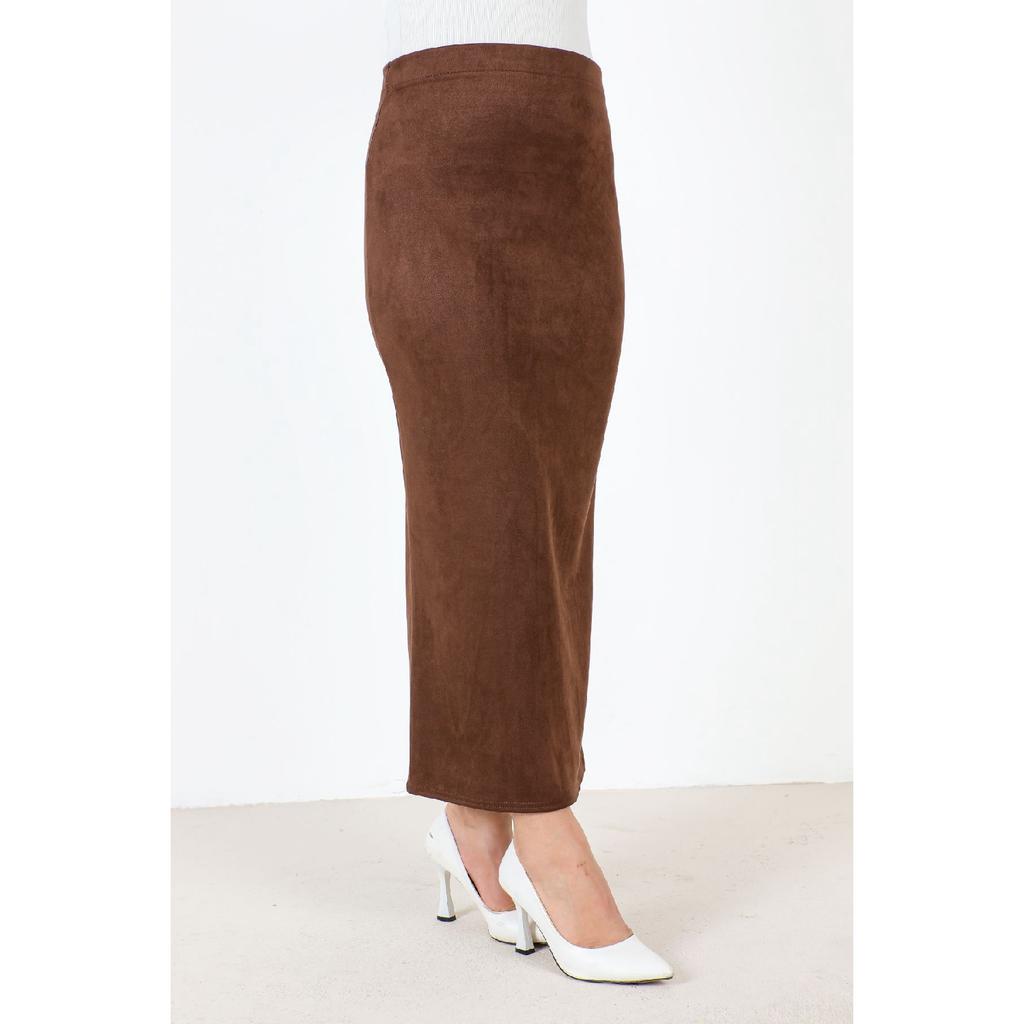Suede Pencil Skirt Tsd0034 Brown