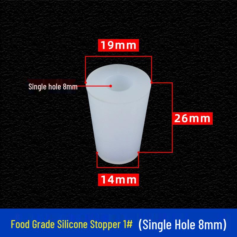 Hole-Punched Food Grade Silicone Stopper for Test Tubes, Bottles, and Water Pipes.