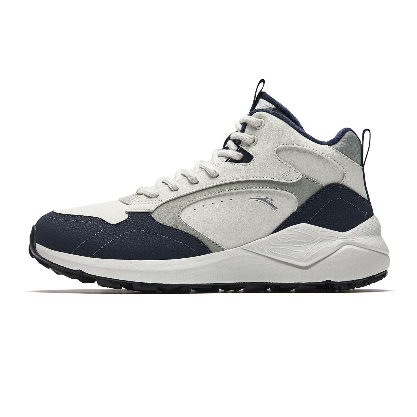 Anta Tazhou Synthetic Leather Fabric Cushioning Non-Slip Fashion Mid-Top Casual Shoes Men Casual Shoes 912548922-3 41