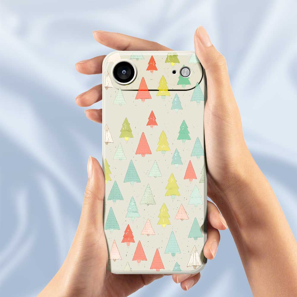 For iPhone 17 Air Case Colorful Trees Pattern Printing Straight Edge TPU Phone Back Cover
