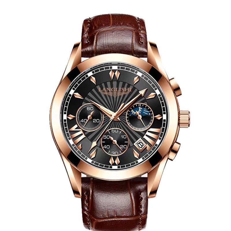 2025 New Mens Watches Top Brand Luxury Brown Leather Casual Quartz Watch Men Sport Waterproof Clock Watch