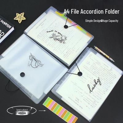A4 Accordion File Folder for Students - Multi-layer Document Holder and Test Paper Organizer with Book Clips