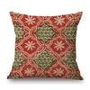 Classic Ethnic Flower Pattern Floral Cotton Linen Sofa Throw Pillow Case Home Decorative Art Cushion Cover