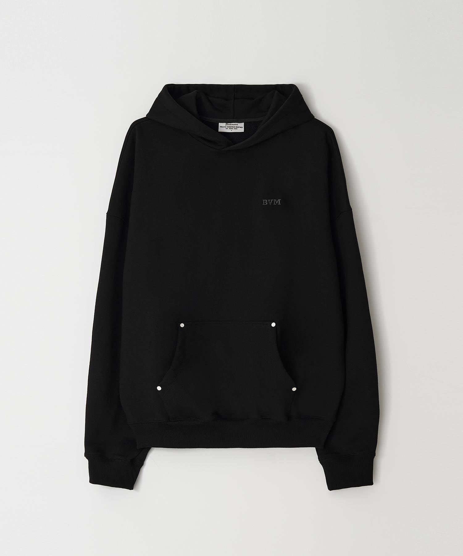 Buboom [Big Size] Western Oversized Heavy Sweat Hoodie Black 1_Xl(105~115)