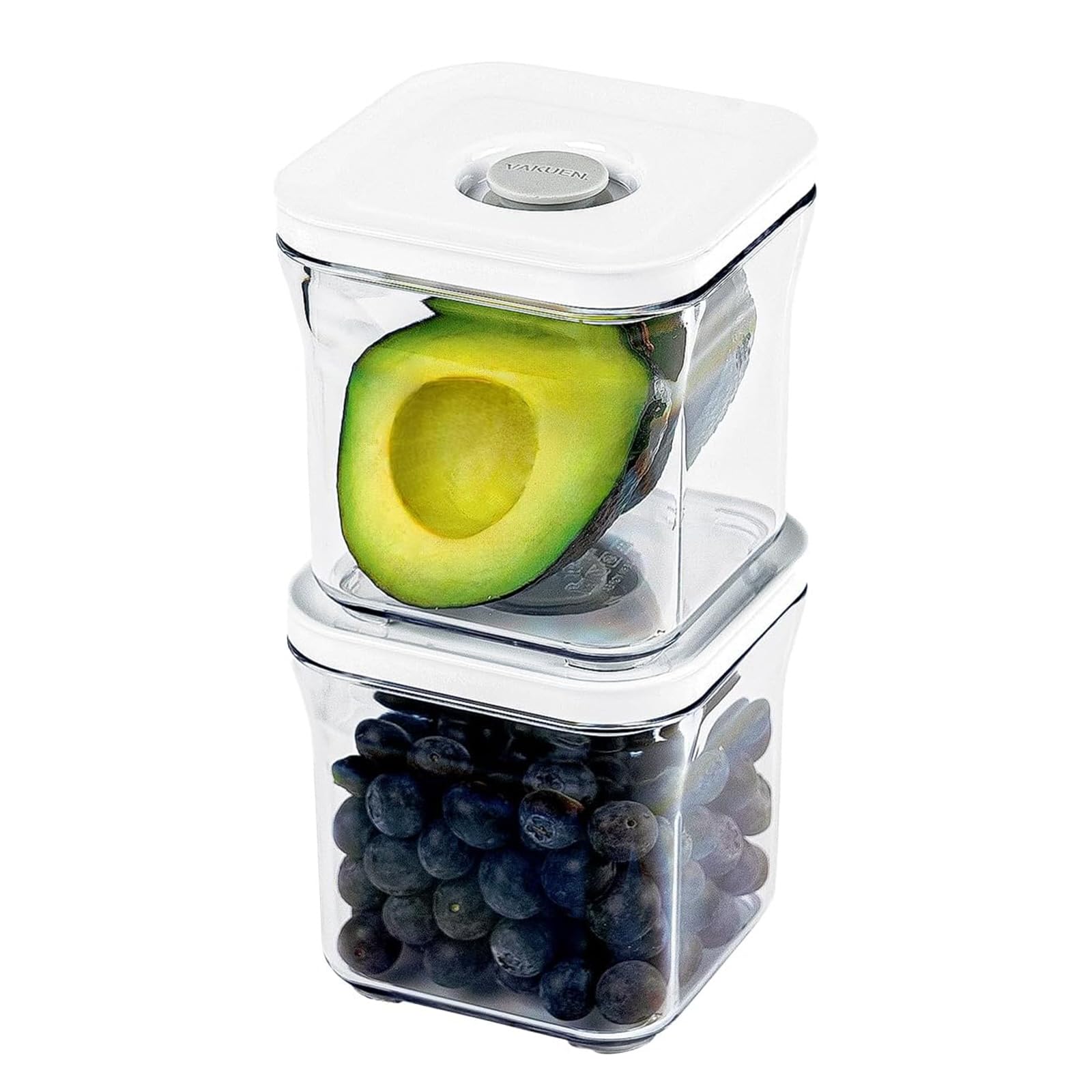 

VAKUEN Premium Vacuum Storage Containers, Set of 2, Easy Valve Opening/Closing, BPA-Free, Leak-Proof Design, Keeps Food Fresh Up to 5 Times Longer Tha