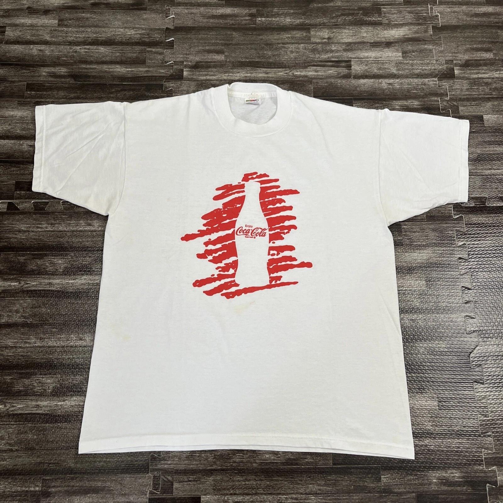 

Винтажная футболка Coca Cola с принтом 90-х XL Белая Унисекс VTG Рекламная Газировка S
