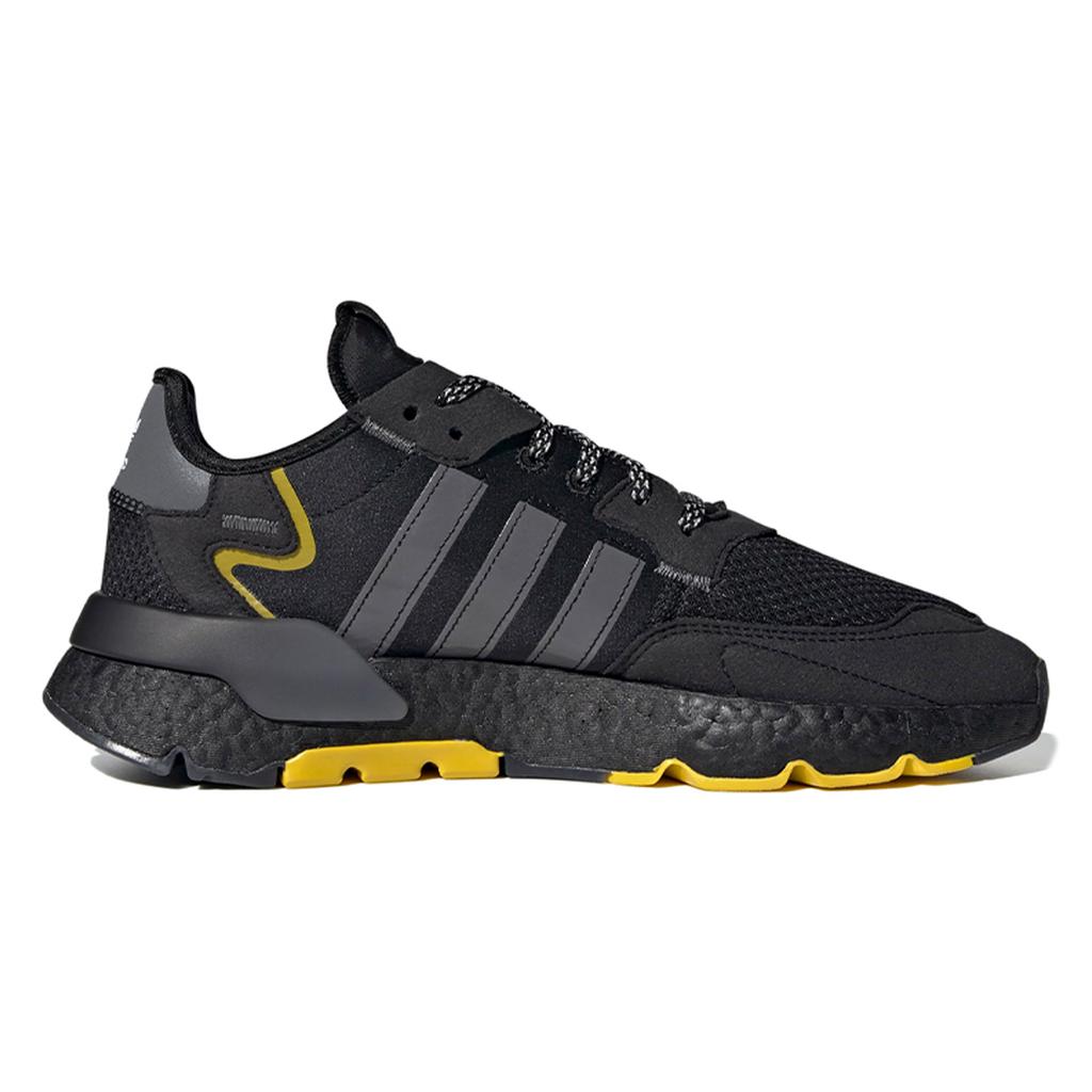 adidas Originals Nite Jogger Retro Sport Dämpfung Low-Top Lifestyle Sneakers Unisex Sneaker Schwarz Grau Gelb FV6571