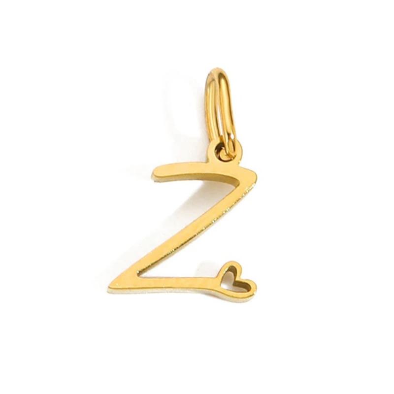 Personalized Initial Letter Alphabet Pendant Stainless Steel Accessories For Diy Necklace Bracelet Jewelry Making Charm Gifts