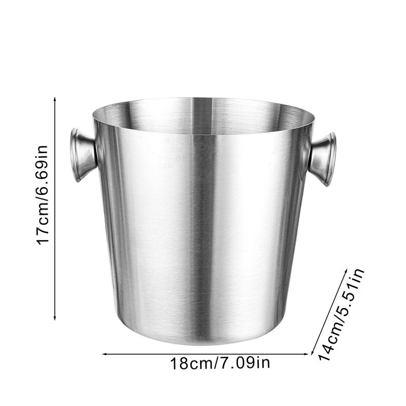 Seaux à Glace Pour Fêtes Refroidisseur de Boissons 2L Baignoire à Boissons en Métal Contenant Isolé Refroidisseur à Vin Avec Poignée Pour Champagne