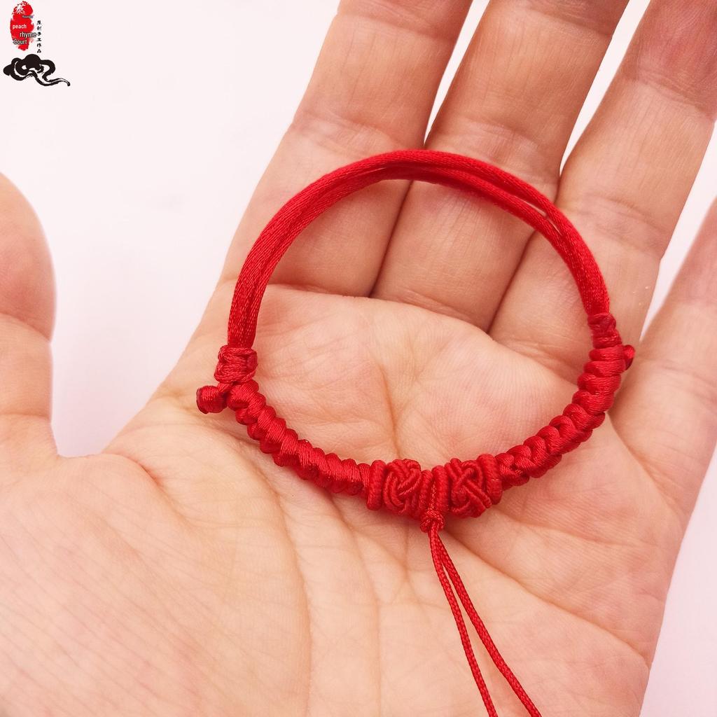 Unisex Baby Colorful Red Rope Anklet Bracelet with Gold, Silver & Jade Charms