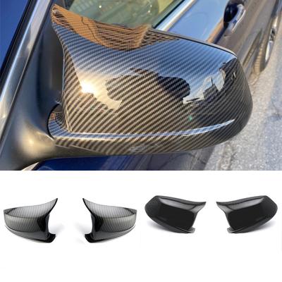 Carbon Fiber  Black Rearview Side Mirror Cover Caps for BMW 5 Series F10 F11 F18 2010-2013 Car Rearview Side Wing Trim Pre-lci