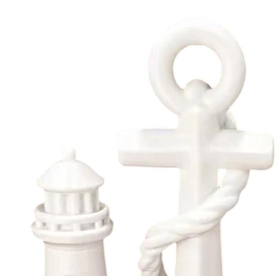 3D-gedruckte Leuchtturm- und Bootsstatue, Nautische Schreibtischdekoration, Figur mit Meeresmotiv für Regal, Heimbüro Maritimes Geschenk