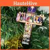Beautiful Hand-painted Resin Cross Jesus Seven Blessings Holiday Ornament For Christmas