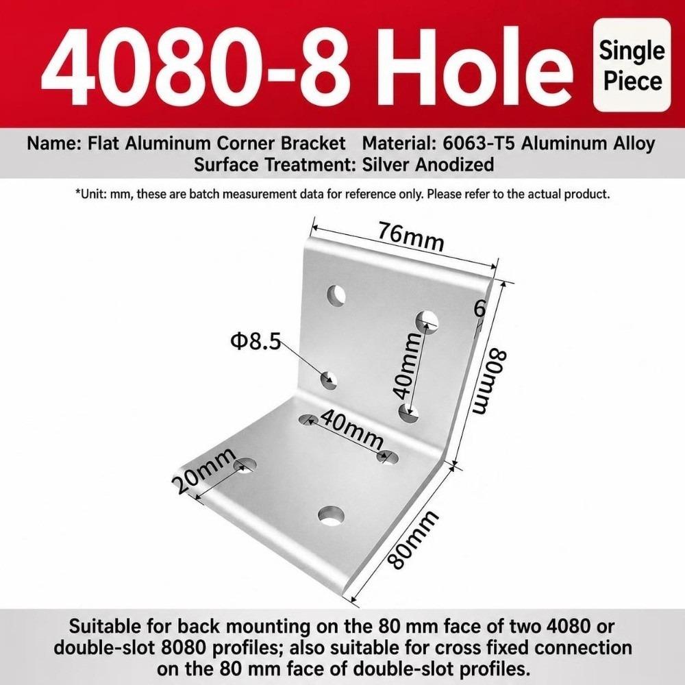 Flat Shape Aluminum Angle Bracket Solid Body Right Angle Bracket For Workbench Build