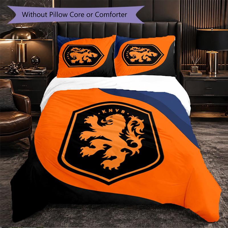 Set Biancheria da Letto 3 Pezzi con Motivo Calcio Olandese Morbida Copripiumino in Microfibra con Federe per Camera da Letto