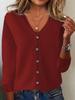 Women's Long Sleeve Knitted Cardigan: Plus Size Spring-Summer Sweater Coat