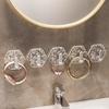 5PCS Glacier Pattern Hook Transparent Light Luxury Bathroom Non-punching Wall Hanging Adhesive Hook Non-marking Hook Strong Adhesive Door Hook