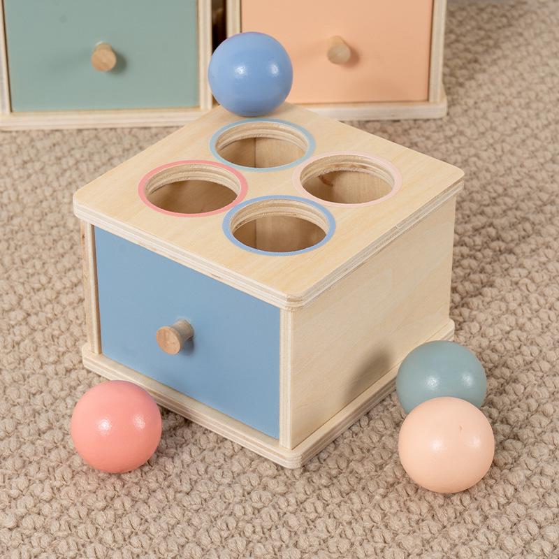 Montessori 4-in-1 Wooden Coin Box: Early Education Toy for Toddler Shape Matching, Sensory Training, and Intellectual Development.