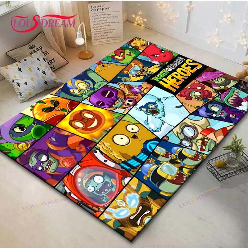 Hot Puzzle Games P-plant Vs Z-zombiee Carpet Outdoor Rug Area Rug Non-slip Carpet Bedroom Decor Carpet for Parent-child paradise