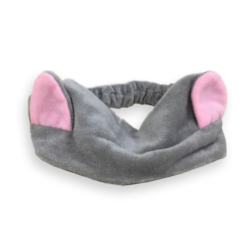 Korean Style Cute Cat Ear Embroidered Face Washing Headband Set