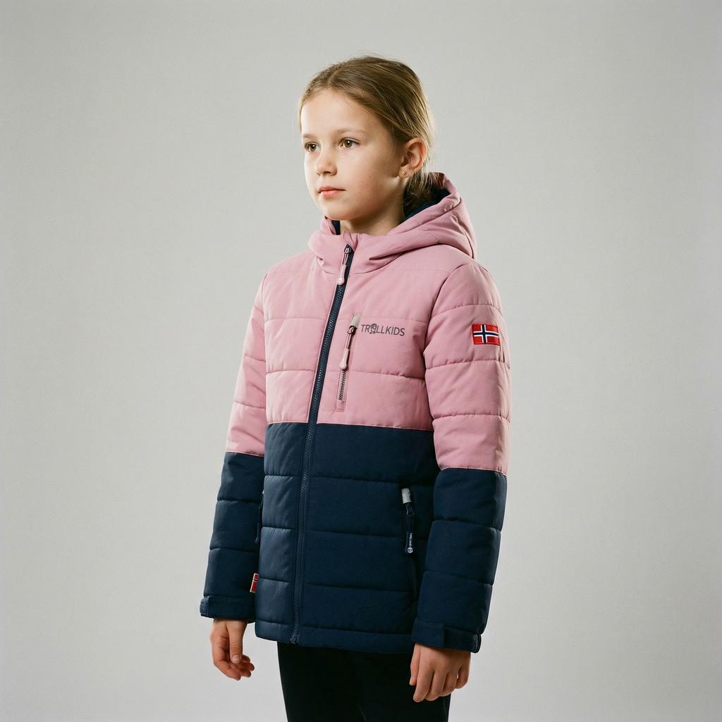 Children's Winter Jacket Trollkids Kids Hemsedal Snow Jacket XT Ski Pink/navy (513-232)
